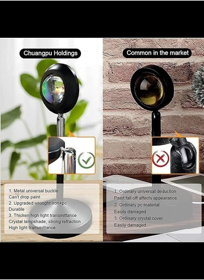 ELTRAZONE Sunset Lamp Projector LED Desk Lamp with 16-Color Laser and Rainbow Night Light | 360° Rotation for Dynamic Lighting Effects | Remote Control Included | Perfect for Bedroom Ambiance, Parties, Photography, and Relaxation | Compact & Easy to Use - Image 3