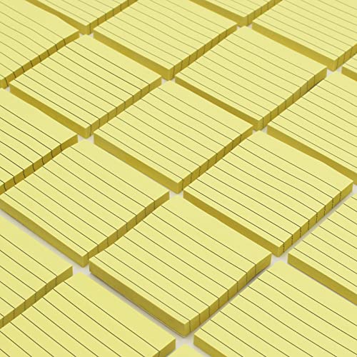 Andoca Lined Sticky Notes, 3x3 Inch, 600 Sheets Self-Stick Notes, Easy to Post for School, Office, Notebook, Pastel Yellow Color, 100 Sheets/Pad - Image 3