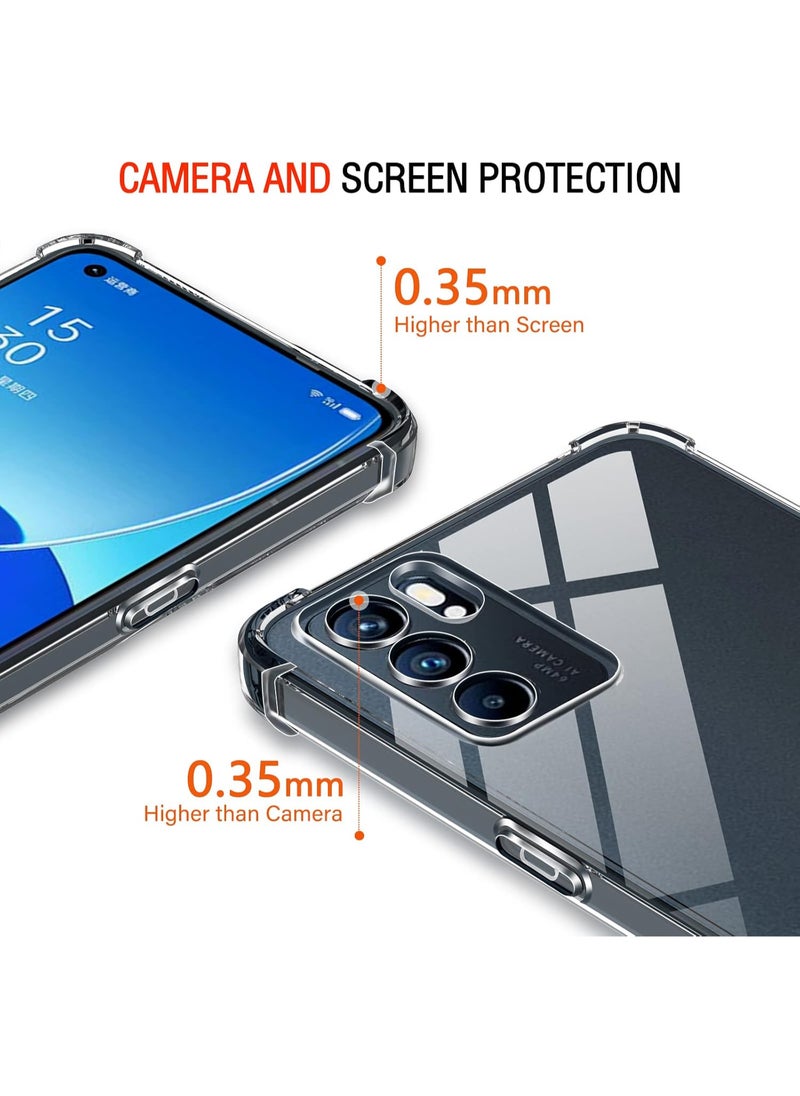Shockproof Transparent Case Compatible with Oppo Reno 6 4G