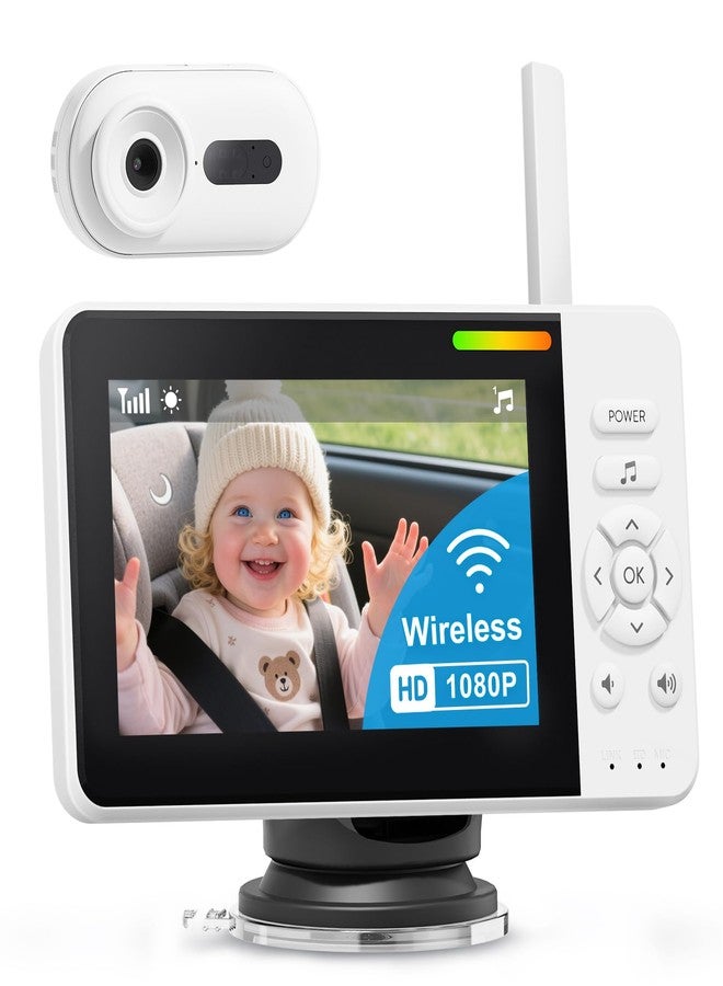 TinyShield Wireless Baby Car Camera for Newborn Essentials with Auto Night Vision, HD 1080P Car Baby Monitor with 4X Zoom, Easy Install 360° Rotatable Rear Facing Carseat Mirrors - Image 1
