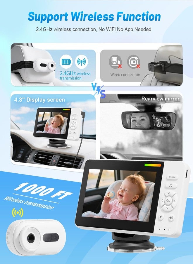 TinyShield Wireless Baby Car Camera for Newborn Essentials with Auto Night Vision, HD 1080P Car Baby Monitor with 4X Zoom, Easy Install 360° Rotatable Rear Facing Carseat Mirrors - Image 3