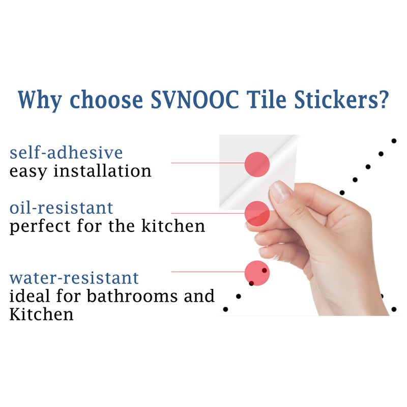 SVNOOC Peel & Stick Wall Tile Stickers 12 PCS Backsplash Self Adhesive 6" x 6", Decorative Wall Stickers for Kitchen Bathroom Tile Decals Waterproof Removable (Black) - Image 5