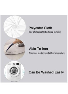 Generic Collapsible Backdrop Photo Booth Background Polyester Cotton Backdrop for YouTube Video Recording Photography Video Television Screen Birthday Wedding Party (3.3x6.6ft White)  - Image 5
