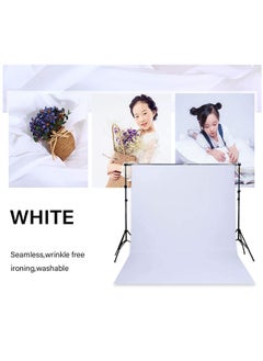 Generic Collapsible Backdrop Photo Booth Background Polyester Cotton Backdrop for YouTube Video Recording Photography Video Television Screen Birthday Wedding Party (3.3x6.6ft White)  - Image 4