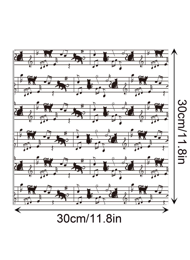 Excefore 24 Sheets Musical Notes Scrapbook Paper Pad Double-Sided Black White Music Themed Pattern Decorative Craft Paper for Card Making Photo Album Journal DIY Craft, 11.8'' x 11.8'' - Image 2