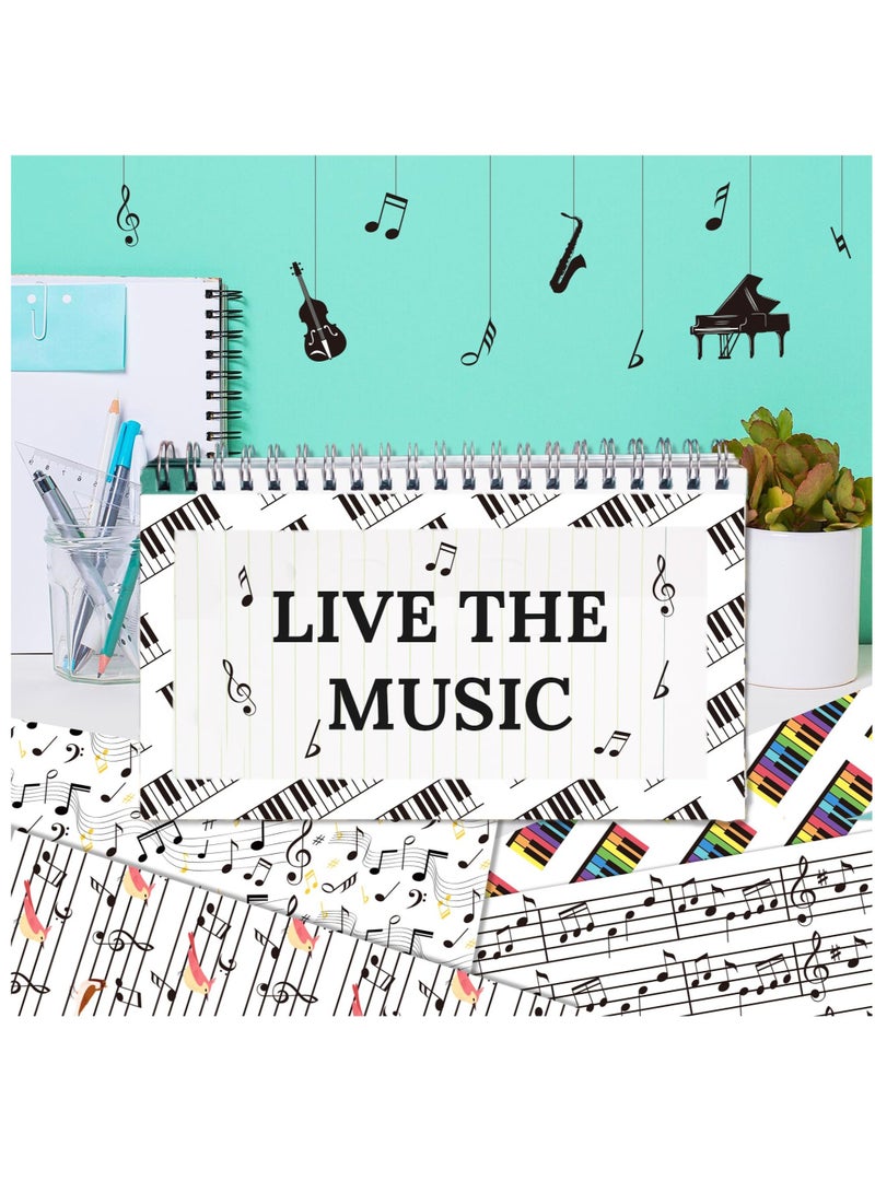 Excefore 24 Sheets Musical Notes Scrapbook Paper Pad Double-Sided Black White Music Themed Pattern Decorative Craft Paper for Card Making Photo Album Journal DIY Craft, 11.8'' x 11.8'' - Image 5