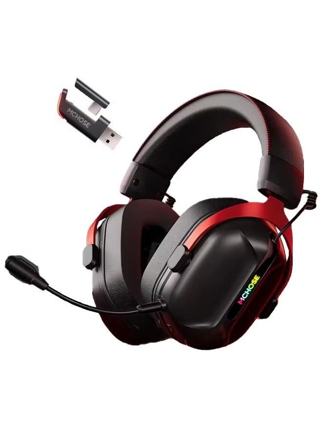 مكشوزي سماعه قيمنق S9 Pro، لاسلكية وسلكية 2.4 جيجاهرتز/بلوتوث، مشغلات 50 مم، صوت محيطي 7.1، زمن انتقال منخفض للغاية 15 مللي ثانية، بطارية 55 ساعة، ميكروفون قابل للفصل بتقنية إلغاء الضوضاء بالذكاء الاصطناعي، وسادات أذن موصلة للجليد، أوضاع موسيقى/ألعاب، MC-S9-4 - Image 1