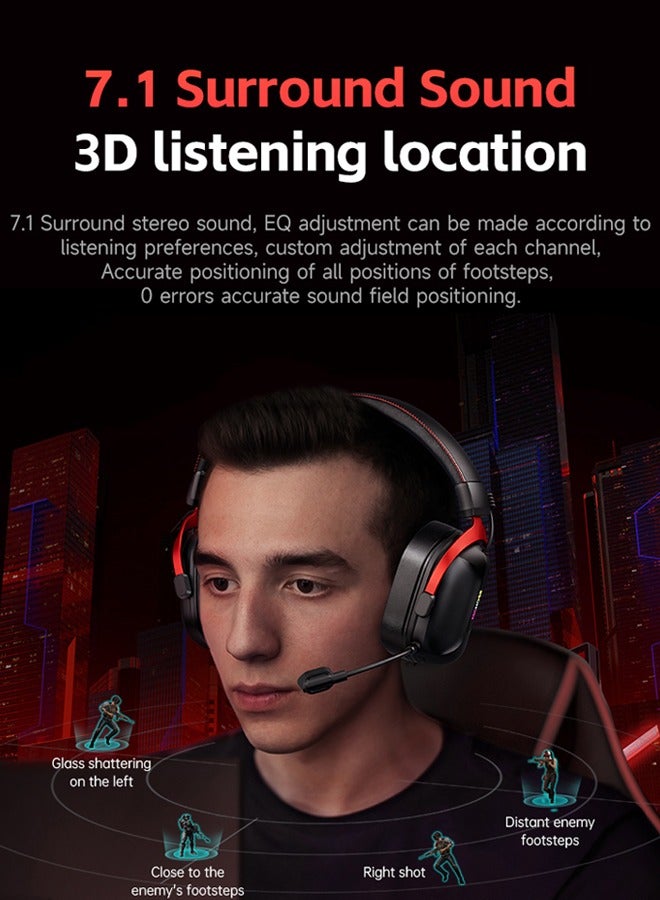 مكشوزي سماعه قيمنق S9 Pro، لاسلكية وسلكية 2.4 جيجاهرتز/بلوتوث، مشغلات 50 مم، صوت محيطي 7.1، زمن انتقال منخفض للغاية 15 مللي ثانية، بطارية 55 ساعة، ميكروفون قابل للفصل بتقنية إلغاء الضوضاء بالذكاء الاصطناعي، وسادات أذن موصلة للجليد، أوضاع موسيقى/ألعاب، MC-S9-4 - Image 3