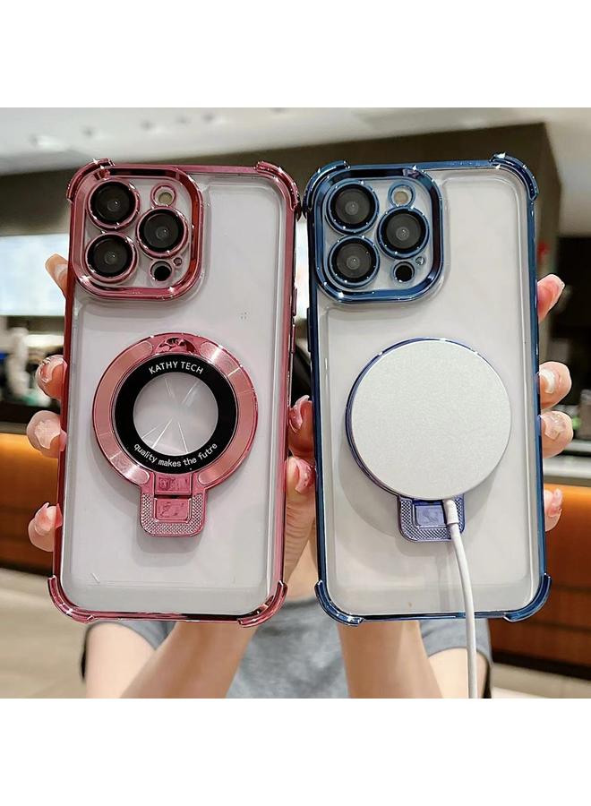 S-TOP Case For iPhone 14 Plus Ultra-thin Electroplated Holder Magsafe Phone Case - Image 4