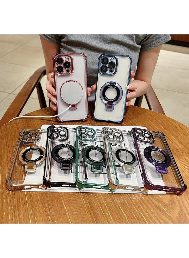 S-TOP Case For iPhone 14 Plus Ultra-thin Electroplated Holder Magsafe Phone Case - Image 2