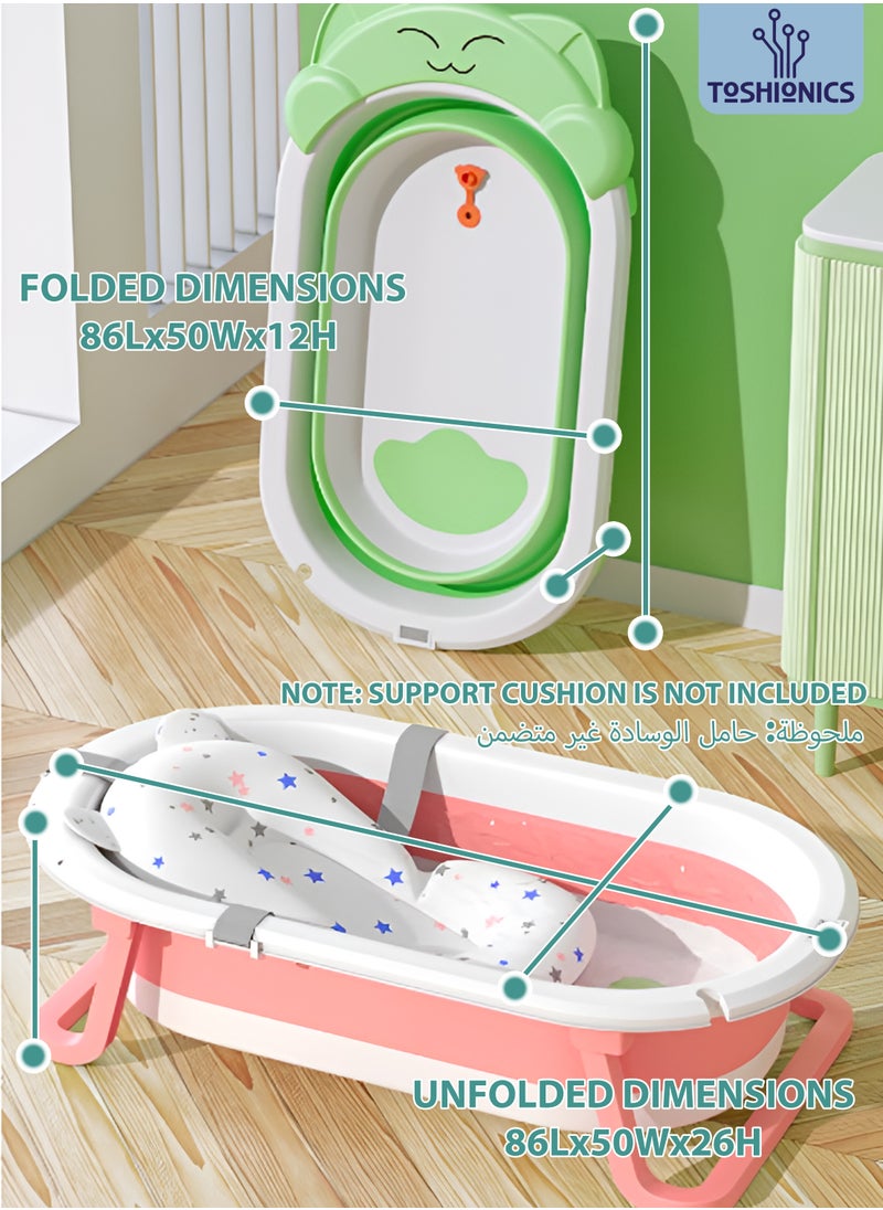 Toshionics 50L Thickened Foldable Baby Bath Tub with Non-Slip Base and Integrated Water Plug Free-Standing Collapsible Bath Shower Tub for New Born Infants Babies Small Children Ecofriendly and Non-Toxic, 0-3 Years Old  - Image 3