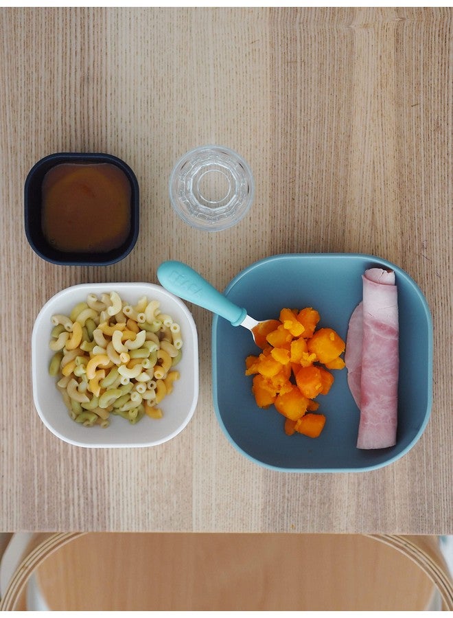 BEABA Silicone Mealtime Nesting Bowls, Baby Toddler Dinnerware Sets, Soft, Stackable and Unbreakable Set of 3 Bowls, Midnight - Image 4