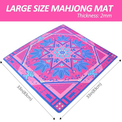 Jongyance Printed Learning Mahjong Mat 33x33 with Black Carrying Bag AntiSlip NoiseReducing Mahjong Table Mat for MahjonggPoker Board Games Dominoes and Card - Image 5