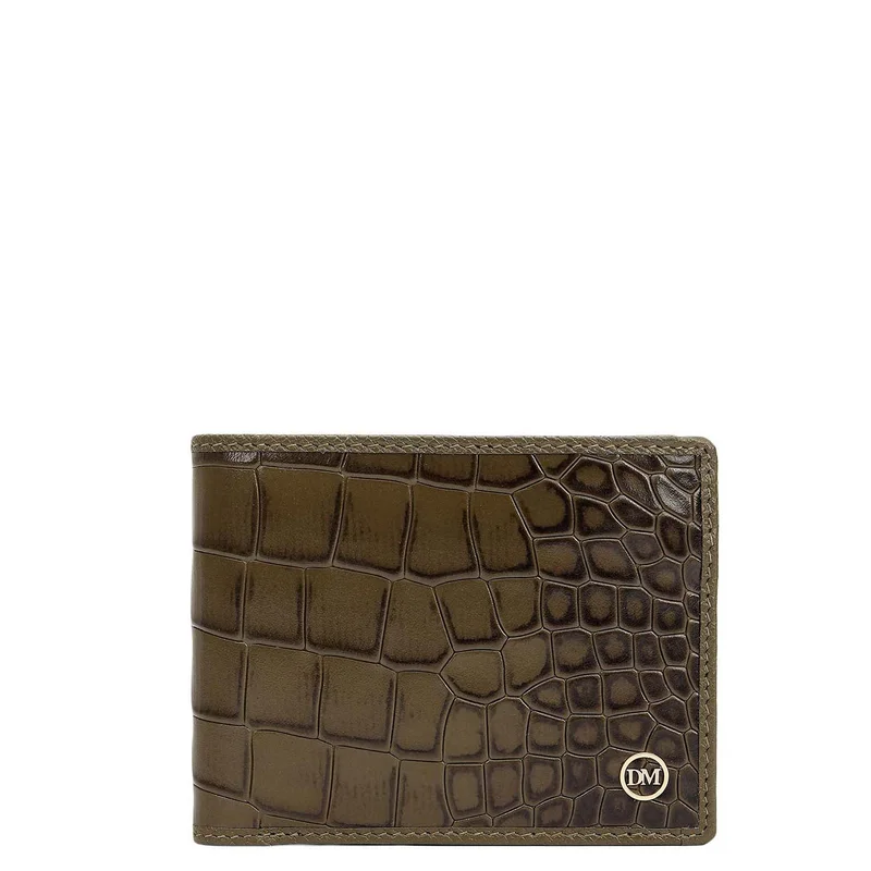 Da Milano Military Green Bifold Leather Mens Wallet