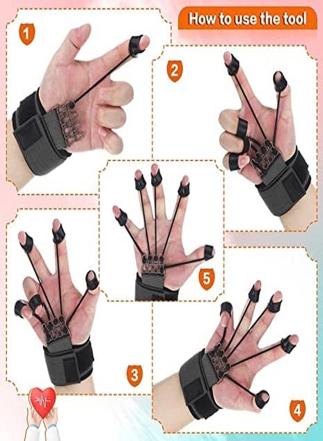 PRO365 Finger Gripper Exerciser Hand Strengthener, Finger Resistance Band Climbing Finger Strengthener Guitar Finger Stretcher Finger Extensor Strengthener (Tension 40LB) (Grey) - Image 4