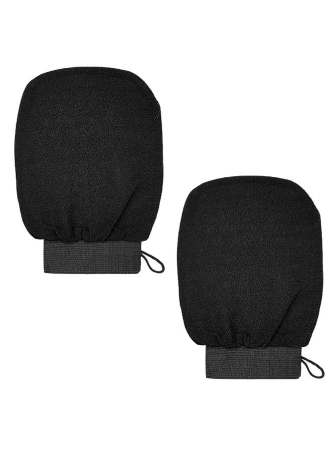 BHHB Body Exfoliating Glove - Pure Viscose Fibre, Double-Layered Exfoliating Body Glove for Dead Skin, Tan Removal for Face and Body by WORLDBEAUTYCARE (BLACK PACK OF 2) - Image 1