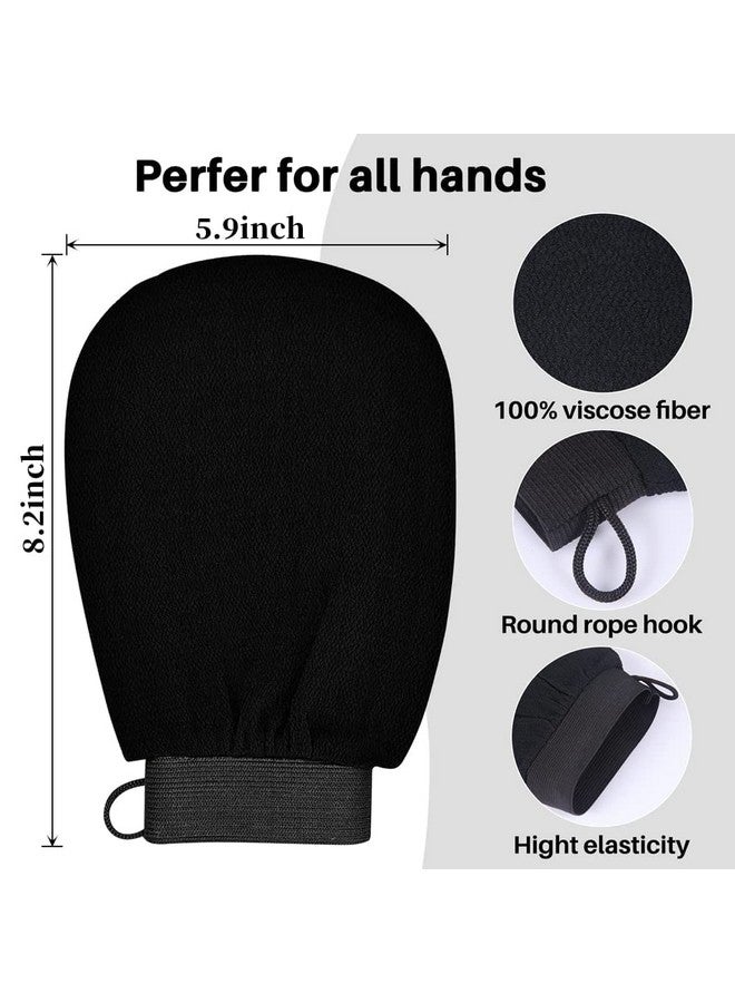 BHHB Body Exfoliating Glove - Pure Viscose Fibre, Double-Layered Exfoliating Body Glove for Dead Skin, Tan Removal for Face and Body by WORLDBEAUTYCARE (BLACK PACK OF 2) - Image 5
