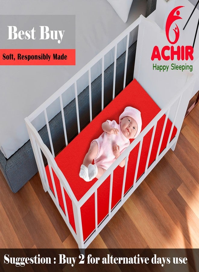 ACHIR Waterproof Cotton Dry Sheet/Bed Protector/Absorbent Mat Large, 100 cm x 140 cm, Red - Image 3