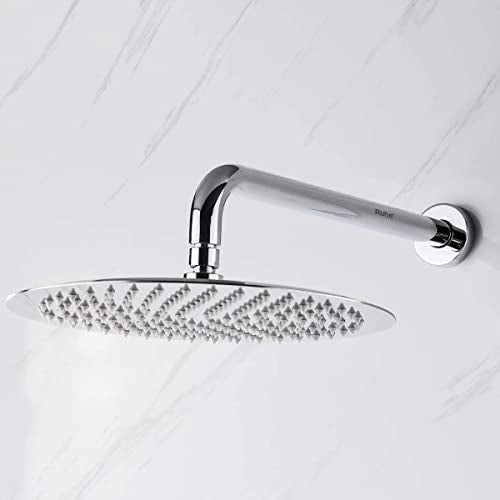 Ruhe® 24 Inches Round Full Bend Shower Arm | Premium Stainless Steel Shower Arm for Overhead Showers | Chrome Finish Shower Holder - Image 2