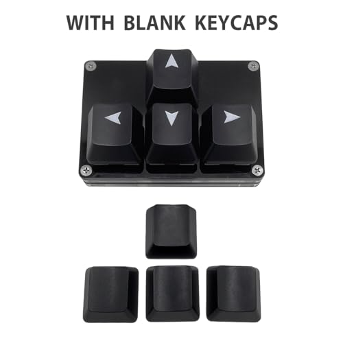 BTXETUEL Mini 4-Key Keypad WASD Arrow Key Keycaps Keyboard One-Handed Mechanical Gaming Keypad Programmable USB-C Customized Keyboard for Working or Gaming (Black, Arrow Keycaps 1) - Image 3