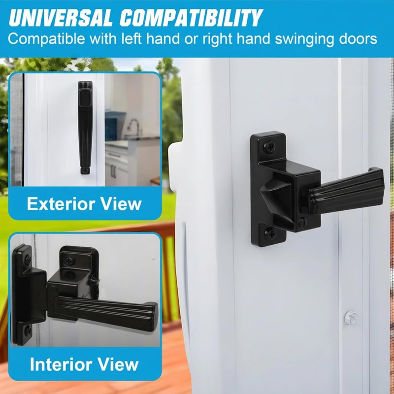 Avenuebool Screen Door Latch Replacement Kit Compatible with Prime-Line K 5148 1-11/16 in. Zinc Diecast Constructed Strike Plate Assortment for Storm and Screen Door Hardware (Black) - Image 3
