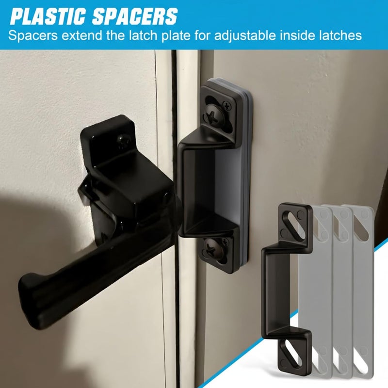 Avenuebool Screen Door Latch Replacement Kit Compatible with Prime-Line K 5148 1-11/16 in. Zinc Diecast Constructed Strike Plate Assortment for Storm and Screen Door Hardware (Black) - Image 5