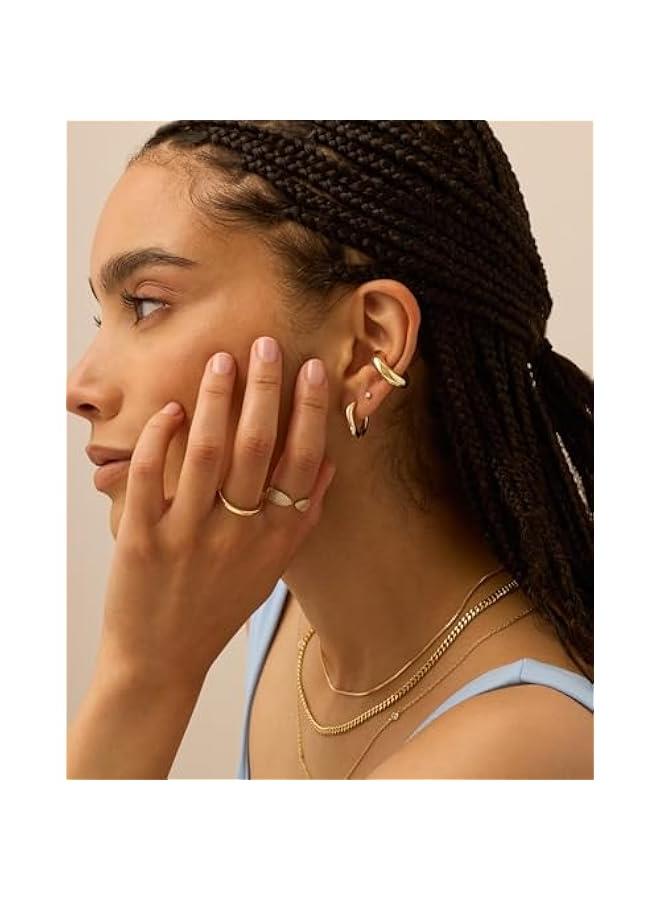 PAVOI 14K Gold Plated Chunky Tubular Hinged Earscape Ear Cuffs for Women | Statement Earring Pair - Image 4
