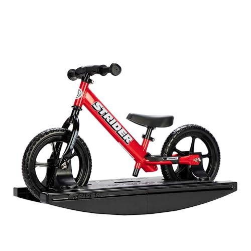 Strider 12 Sport Bike Red Rocking Base Helps Teach Baby How to Ride a Balance Bicycle for Kids 6 Months to 4 Years Easy Assembly Adjustments - Image 1
