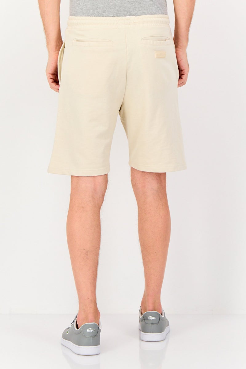 Blank Essentials Men Brand Logo Basic Shorts, Cream - Image 3