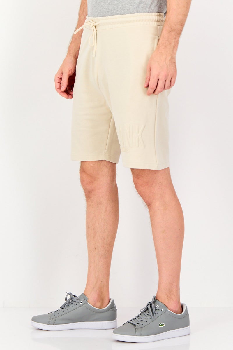 Blank Essentials Men Brand Logo Basic Shorts, Cream - Image 2