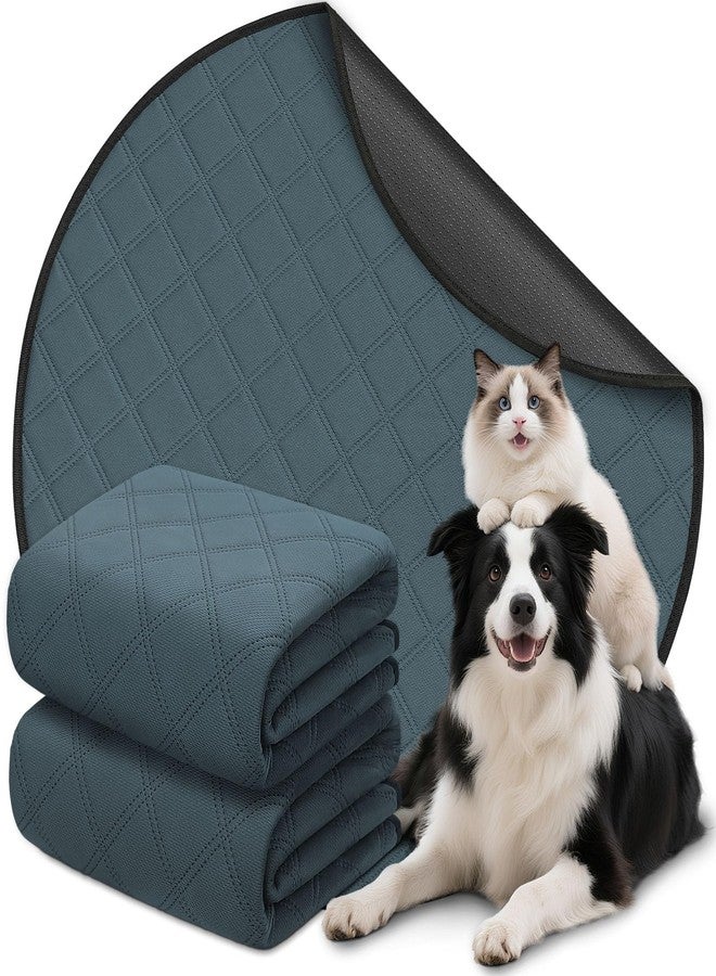 Siedihit Washable Reusable Pet Pee Pads, Absorbent Non-Slip Training Mat for Dog Cat Rabbit Puppy Kitten, Whelping Playpen Crate Bed Cage Home Indoor Outdoor (Large - 2pack, Round) - Image 1