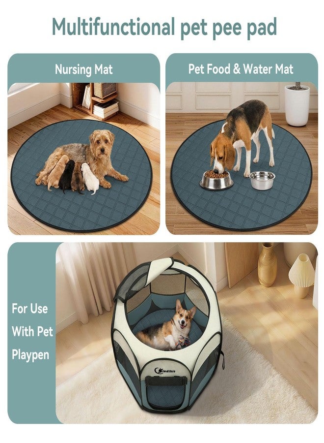 Siedihit Washable Reusable Pet Pee Pads, Absorbent Non-Slip Training Mat for Dog Cat Rabbit Puppy Kitten, Whelping Playpen Crate Bed Cage Home Indoor Outdoor (Large - 2pack, Round) - Image 4