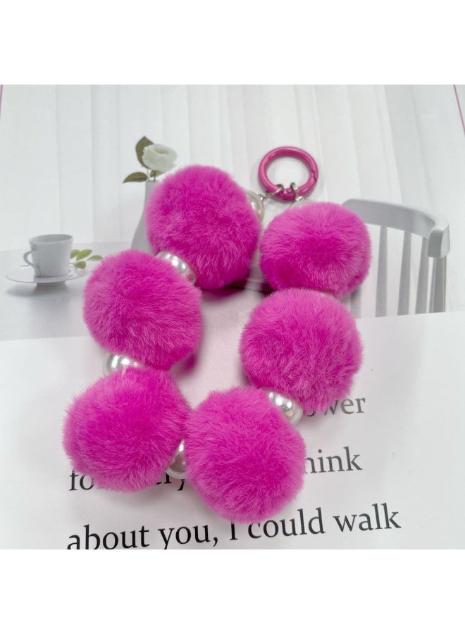 NIBEMINENT Phone Charm/ Chain Strap for Women Girls, Lazy Rabbit Furball Cell Phone Case Lanyard Wrist Strap