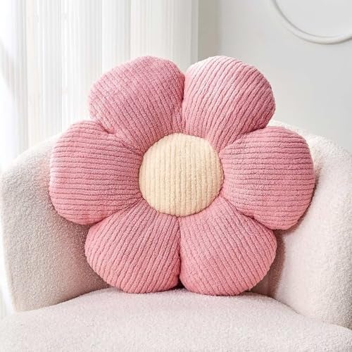 Kcvvcr Flower Throw Pillow Soft Pink 149 Shaped Floor Pillow for Home Decor Cute Aesthetic Plush Decorative Pillows for Bed Sofa Couch - Image 1