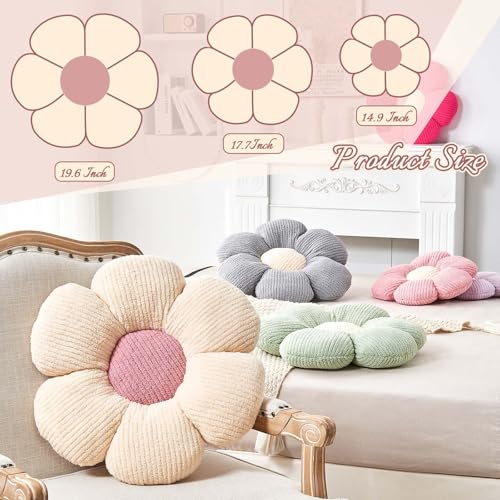 Kcvvcr Flower Throw Pillow Soft Pink 149 Shaped Floor Pillow for Home Decor Cute Aesthetic Plush Decorative Pillows for Bed Sofa Couch - Image 3