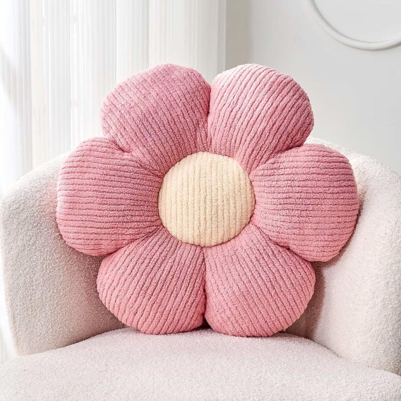 Kcvvcr Flower Throw Pillow Soft Pink 149 Shaped Floor Pillow for Home Decor Cute Aesthetic Plush Decorative Pillows for Bed Sofa Couch - Image 2