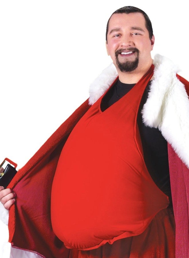 Fun World Costumes Men's Santa Belly (Stuffed), Red, One Size - Image 1