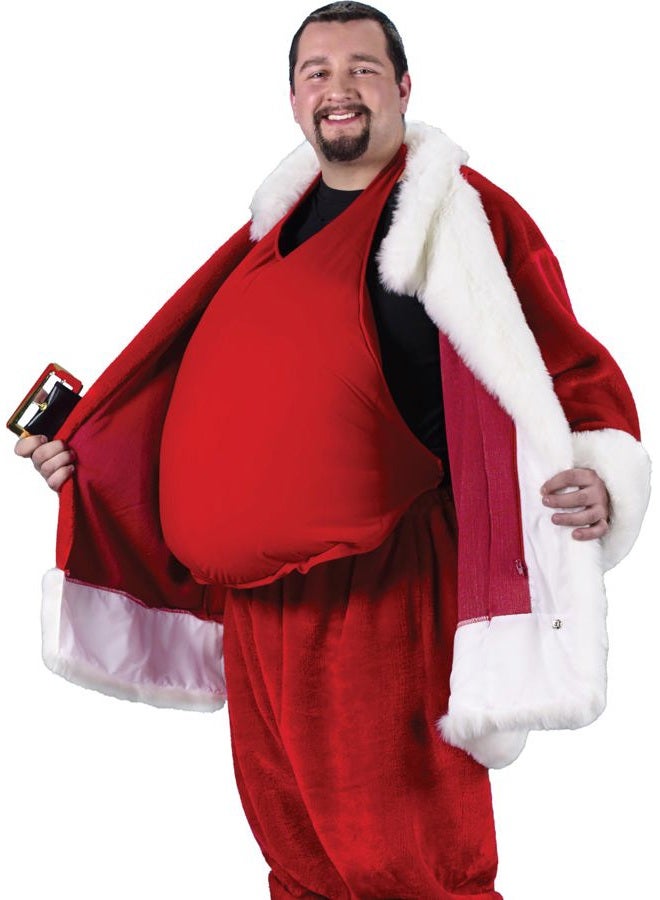 Fun World Costumes Men's Santa Belly (Stuffed), Red, One Size - Image 2