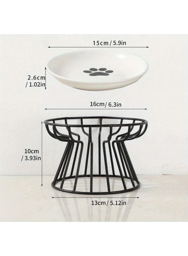 Paw Pet Bowls Set Double Ceramic Cat And Puppy Feeding Solution - Image 1