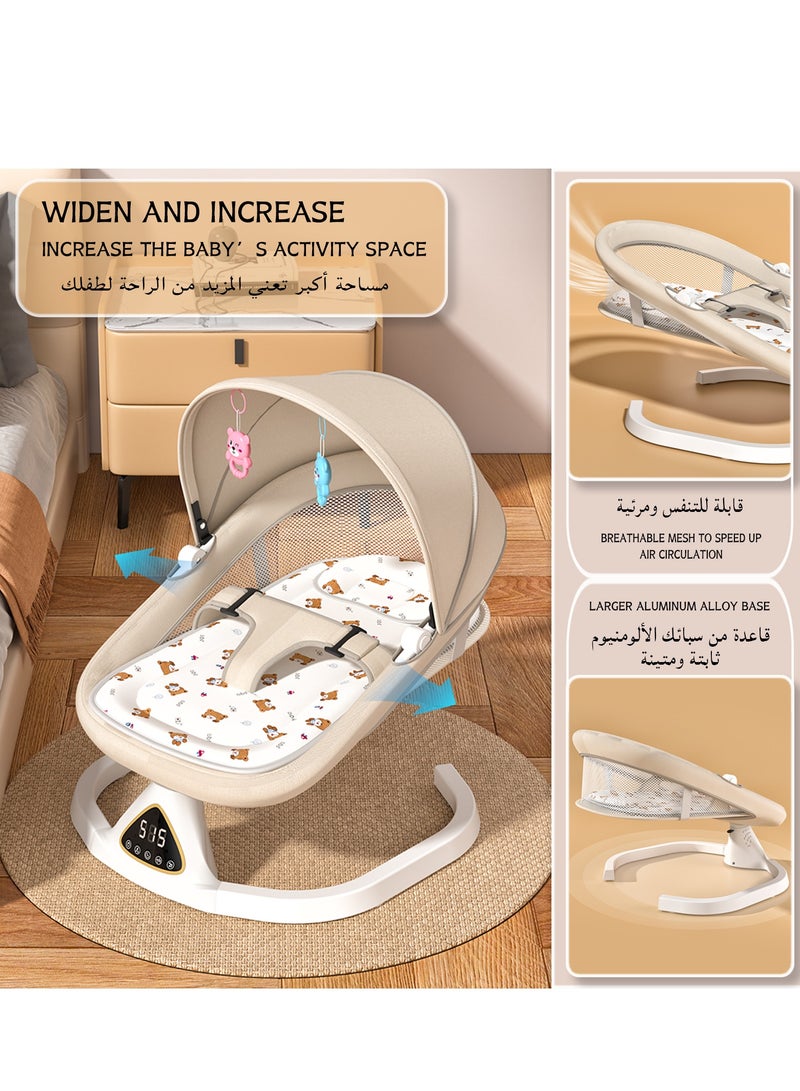 xunujrtu New Large Reclining Baby Swing,Baby Rocker for Infants With Remote Control And Bluetooth playing music,Baby Sleeping Cradle with Mosquito Net - Image 4