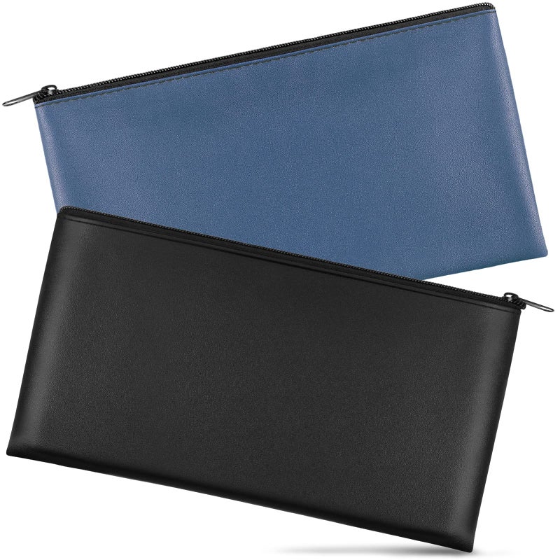 Joyberg 2 Pieces Money Bag,11x6.1 Inch Money Bags With Zipper for Cash, Bank Bag, Money Pouch, Money Holder for Cash, Coins, Cosmetics, Bills, Tool - Image 1