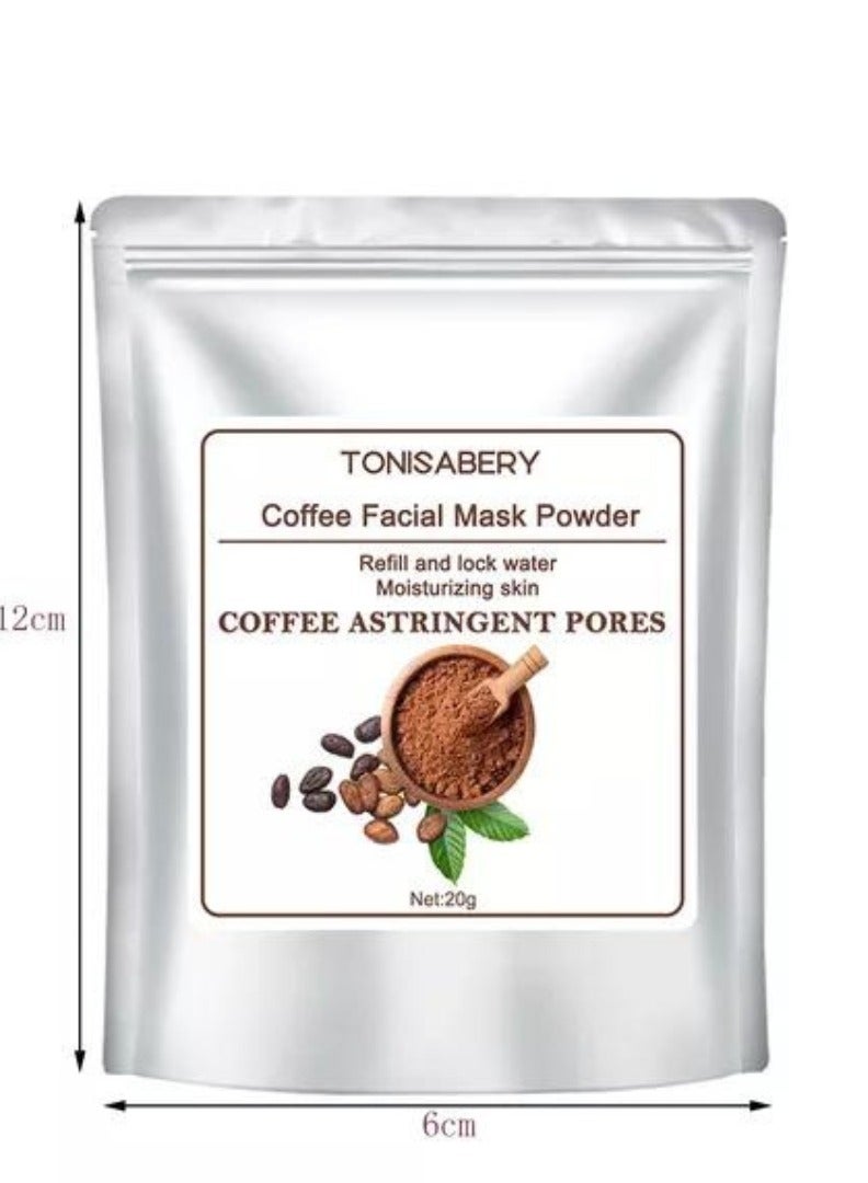 TONISABERY Coffee Facial Mask Powder Peel Off Face Mask Refill and Lock Water Moisturizing Skin Coffee Astringent Pores Cool Oil Control Tighten Pores and Repair Redness and Dry Itching 20g - Image 4