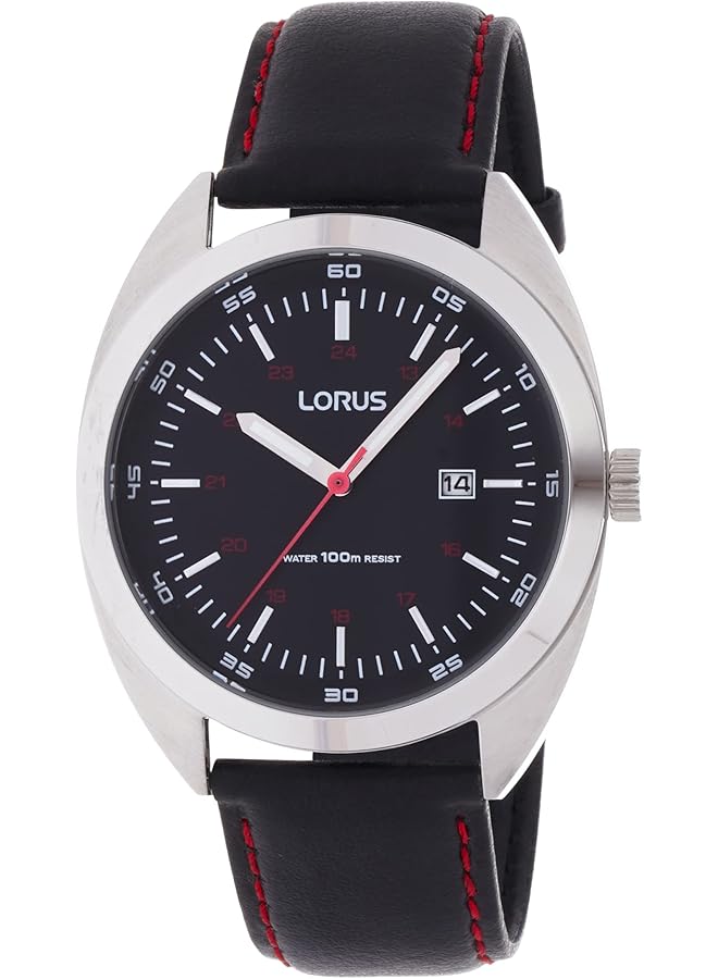 لوراس ساعة رياضية للرجال كوارتز أنالوج بسوار جلدي Rh949Kx8 - Image 1