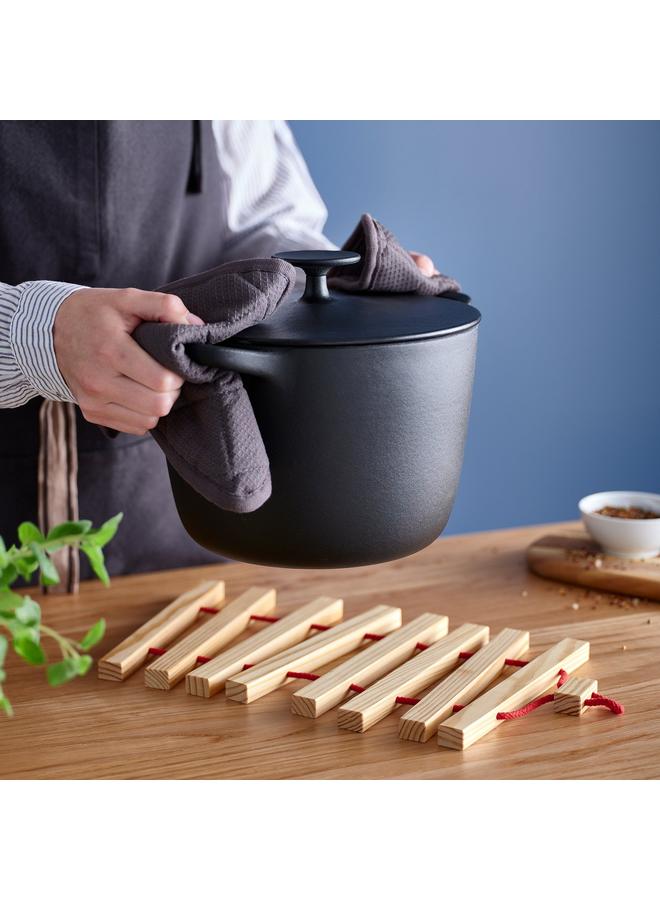 زبون حامل وعاء، قابل للتمديد، أحمر فاتح/صنوبر، 16-32×20 سم - Image 3