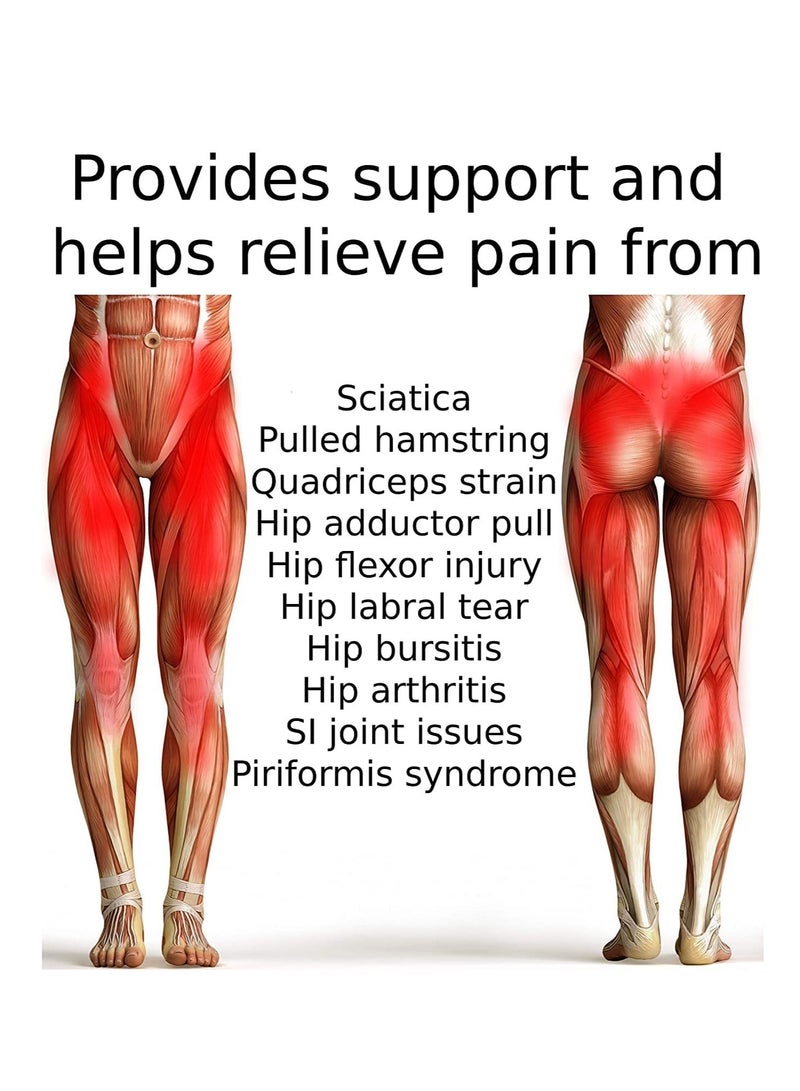 KASTWAVE Hip Brace, Sciatica Pain Relief Brace, Thigh Supports, Thigh Hamstring Compression Support Wrap for Sciatica Pain Relief, SI Joint for Labral Tear, Arthritis, Bursitis, Sciatic Nerve pain - Image 4