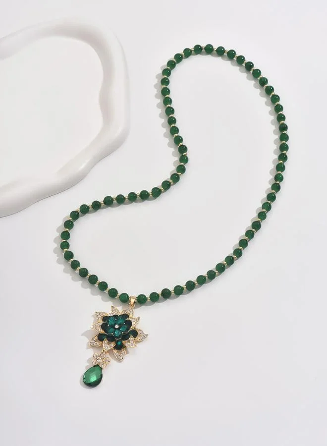 Take Two  Take Two Embellished Flower Drop Beaded Necklace for Women | Best Price UAE