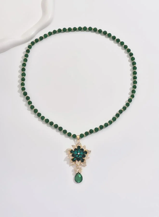 Take Two  Take Two Embellished Flower Drop Beaded Necklace for Women | Best Price UAE