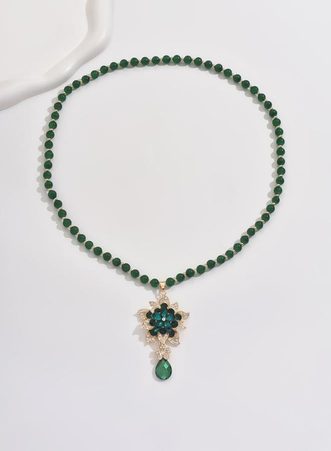 Take Two Embellished Flower Drop Beaded Necklace - Image 5