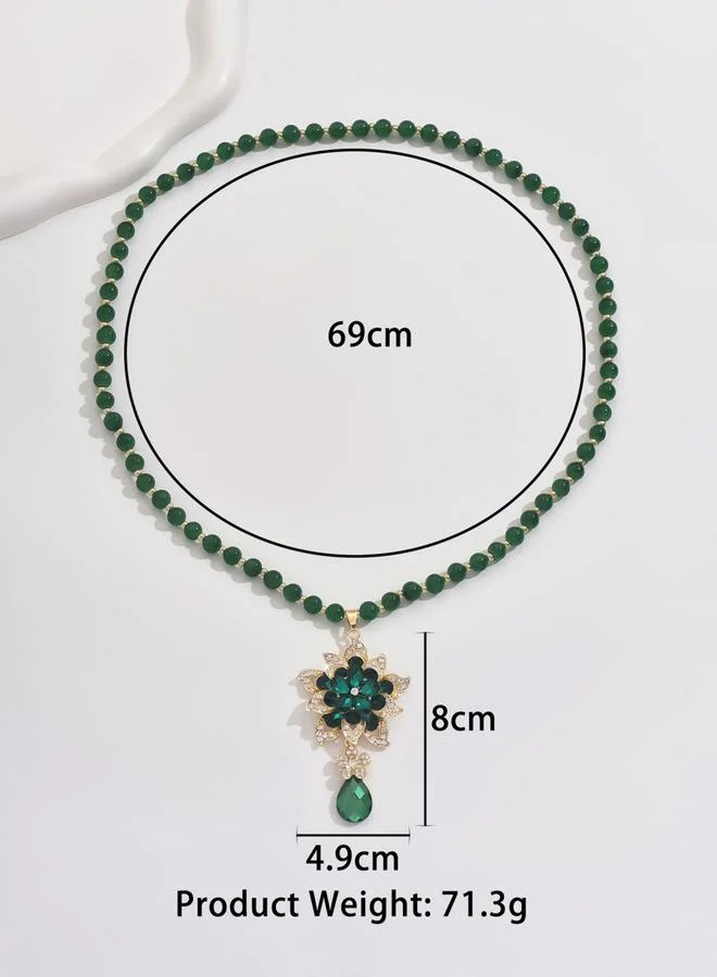 Take Two  Take Two Embellished Flower Drop Beaded Necklace for Women | Best Price UAE