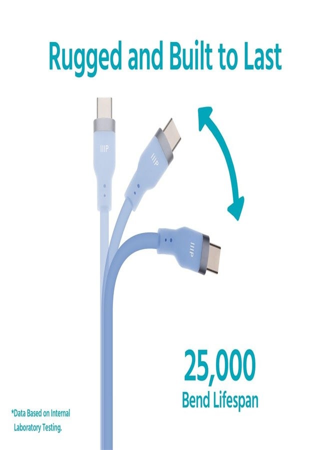 Monoprice USB 2.0 USB-C to USB-C Silicone Cable 6ft Blue - Image 5